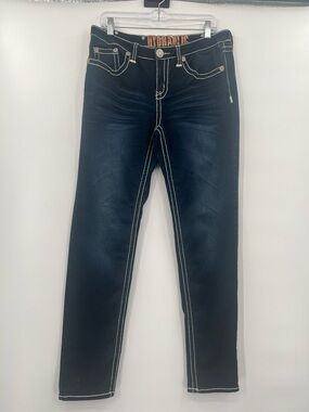 Size 11/12  Hydraulic  dark blue Jeans with White Contrast Stitching